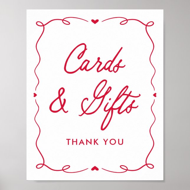 Póster Little Sweetheart Baby Shower Cards and Gifts Sign (Frente)