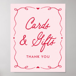 Póster Little Sweetheart Baby Shower Cards and Gifts Sign