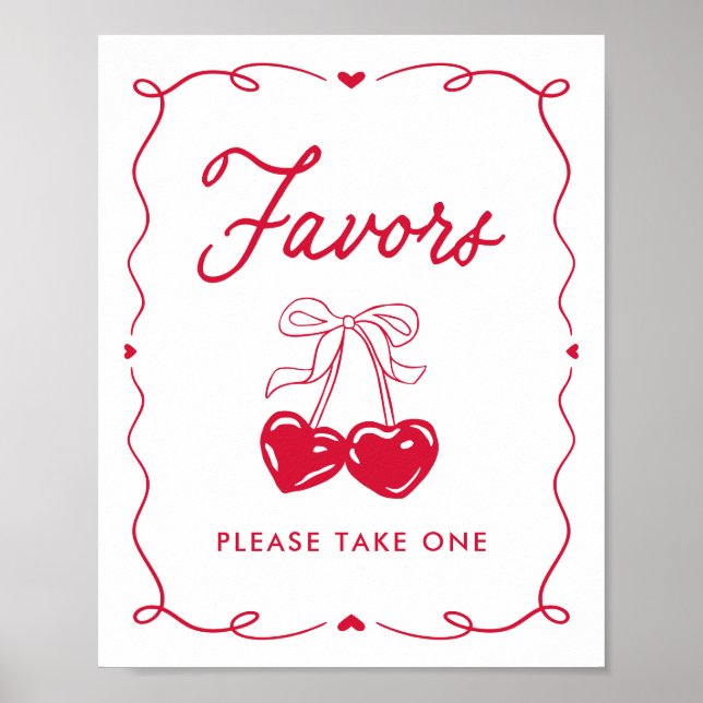 Póster Little Sweetheart Baby Shower Favors Sign (Frente)