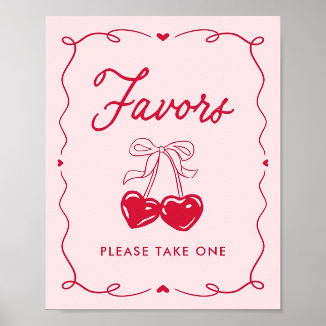 Póster Little Sweetheart Baby Shower Favors Sign (Frente)