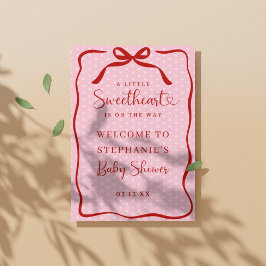 Póster Little Sweetheart Baby Shower Welcome Poster Sign