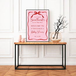 Póster Little Sweetheart Baby Shower Welcome Poster Sign