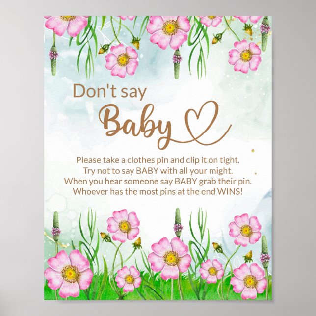 Póster Little Wildflower Está En Camino De Baby Shower (Frente)