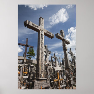 Póster Lituania, Lituania central, Siauliai, colina 3