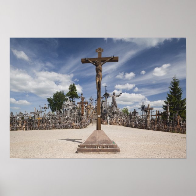 Póster Lituania, Lituania Central, Siauliai, Colina 6 (Frente)