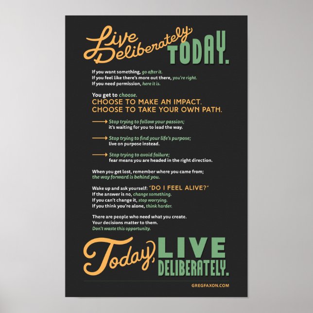 Póster Live Deliberadamente: Un Manifiesto (Frente)