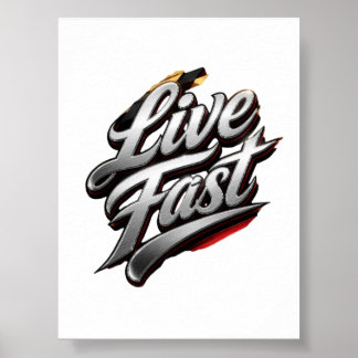 Póster Live Fast Vintage Racing 