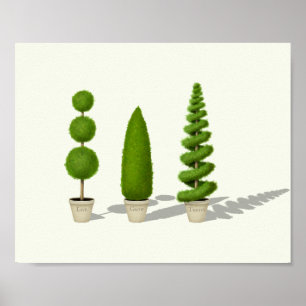 Póster "Live Grow Thrive" Customizable Cypress Topiaries