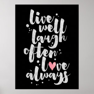 Póster Live Laugh Love - Poster Inspirador