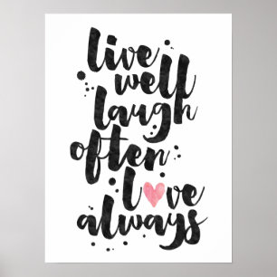 Póster Live Laugh Love - Poster Inspirador