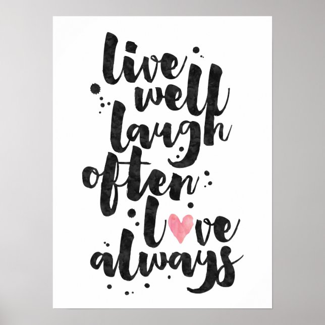 Póster Live Laugh Love - Poster Inspirador (Frente)