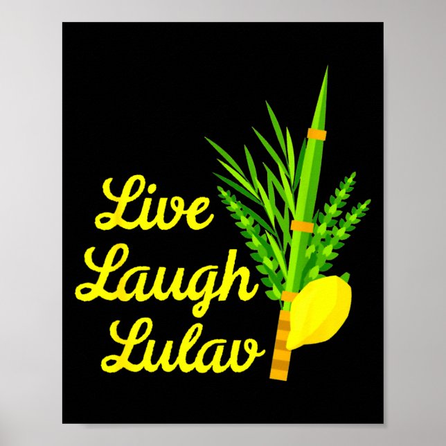 Póster Live Laugh Lulav Etrog Happy Sukkot Jewish Sukkah  (Frente)