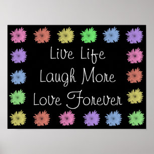 Póster Live Life Ría Más Amor Para Siempre
