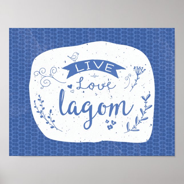Póster Live Love Lagom - Poster sueco divertido (Frente)