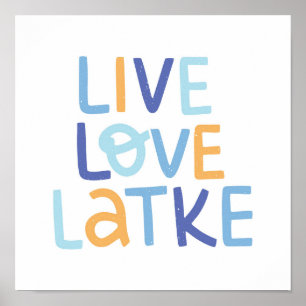 Póster Live Love Latke Hanukkah Design