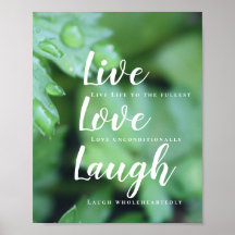 Live Love Lauren Foliage de la tipografía motivaci