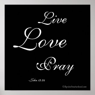 Póster Live Love Pray Christian