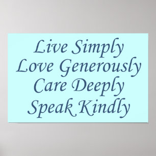 Póster Live Simply blue