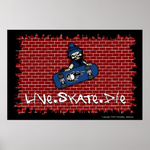 Póster Live Skate Die Poster