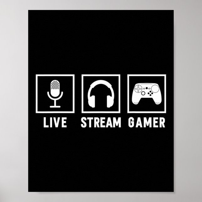 Póster Live Stream Gamer Video Game Online (Frente)