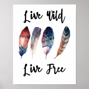 Póster Live Wild Free