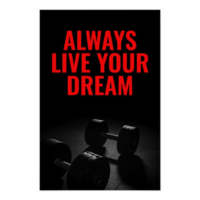 Póster Live Your Dream Bodybuilding Training Fitness (Anverso)