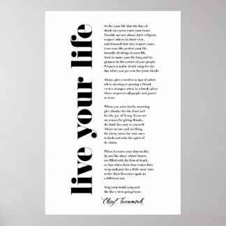 Póster Live Your Life by Tecumseh
