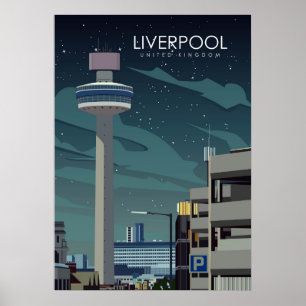 Póster Liverpool Poster de Viajes Vintage del Reino Unido