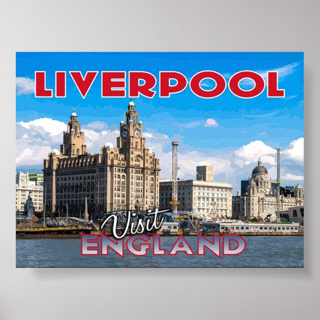 Póster Liverpool, Visita Inglaterra... (Frente)