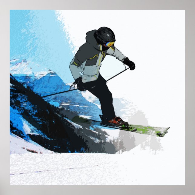 Póster Livin' It! - Downhill Skier   (Frente)