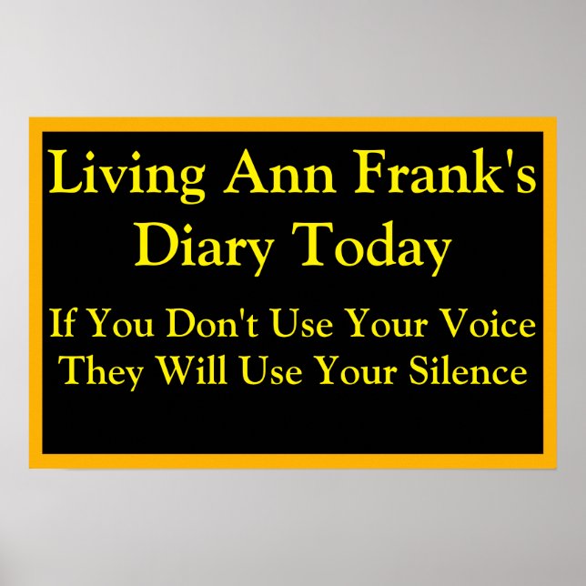 Póster Living Ann Frank's Diary Speak Up (Frente)