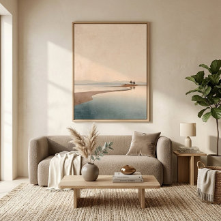 Póster Living Room Coastal Minimalist Wall Art Print 