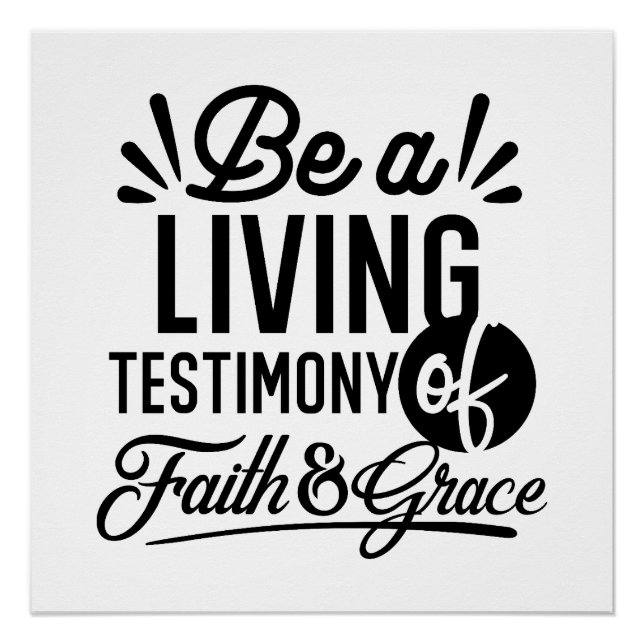 Póster Living Testimony Bible Quote Christian Motivation (Anverso)