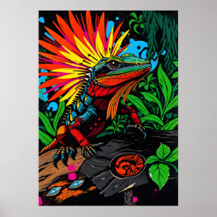 Póster Lizard entre los verdes