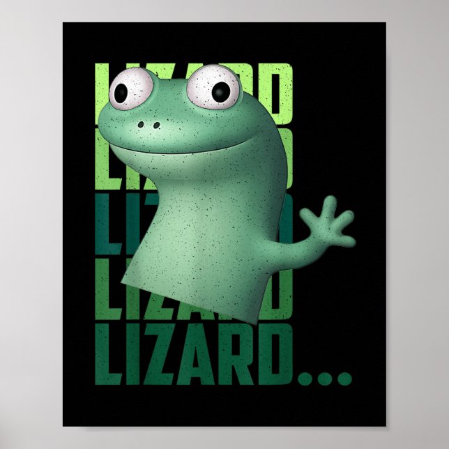 Póster Lizard Lizard Lizard Graciosa Meme camiseta_2.png (Frente)