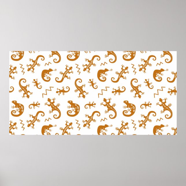 Póster Lizards and chameleons seamless pattern (Frente)