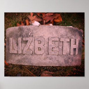 Póster Lizzie Borden Gravestone 'Lizbeth' río Caída, MAMÁ