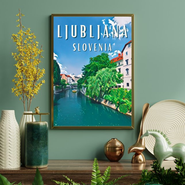 Póster Ljubljana, perle de la Slovénie (Ljubljana : Charme européen et créativité contemporaine.)