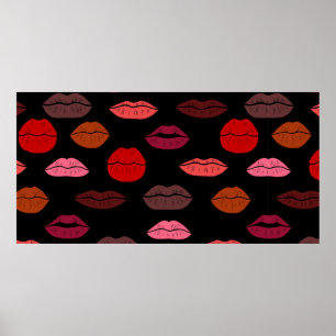 Póster Llabios coloridos sin patrón