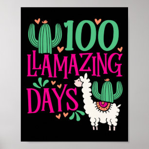 Póster Llama 100 Días Llamativos De La Escuela - Chicas A
