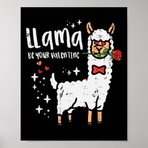 Póster Llama a ser tu Valentino Alpaca masculino joven