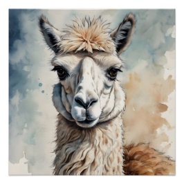 Póster Llama acuarela no 2