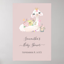 Llama bebé con flores blancas y rosadas Adorable