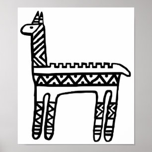 Póster Llama-BW