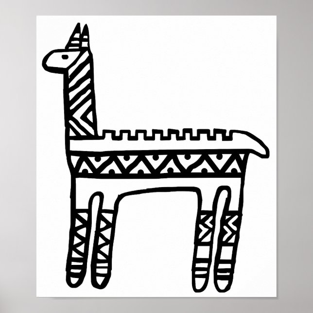 Póster Llama-BW (Frente)