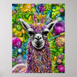 Póster Llama colorida