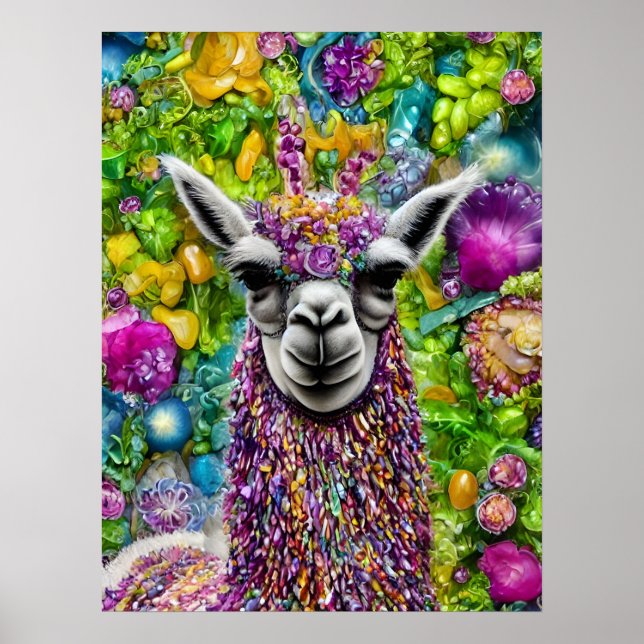 Póster Llama colorida (Frente)