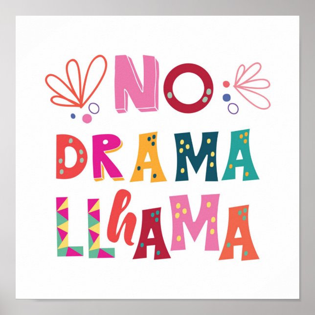 Póster Llama colorida sin drama (Frente)