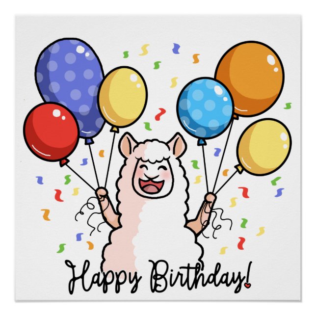 Póster Llama de cumpleaños feliz (Anverso)