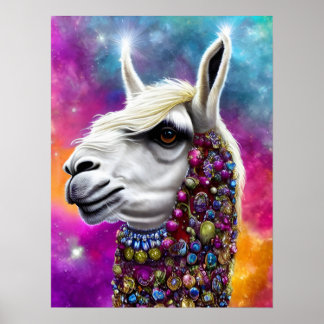 Póster Llama de joyas coloridas